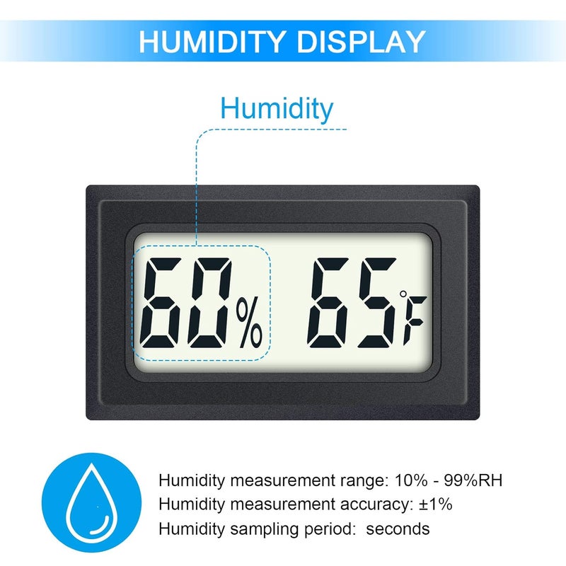 DWEPTU Mini Digital Thermometer 2-Pack Hygrometer Indoor Humidity Monitor Temperature Humidity Gauge Meter with Fahrenheit (℉) for Humidors, Greenhouse, Garden, Cellar, Closet Etc by - Image 4